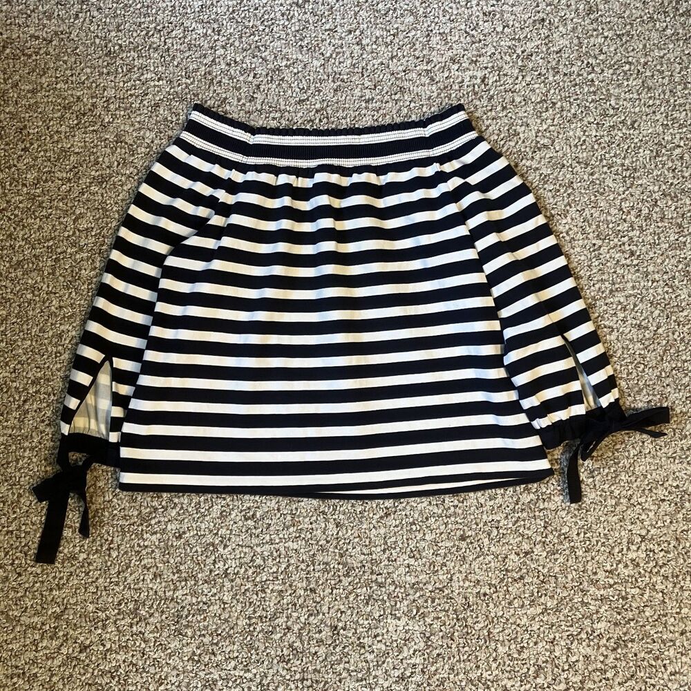 J Crew Womens Striped Shirt Top Size S Coastal Nautical Off the Shoulder Preppy
